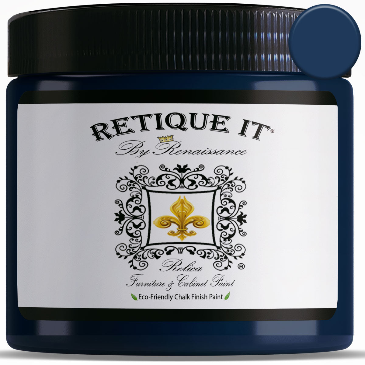 Retique It All-In-One Chalk Based Paint Ultratique for Furniture & Cabinets, 32 oz (Quart), 07 Midnight Black, 32 fl oz
