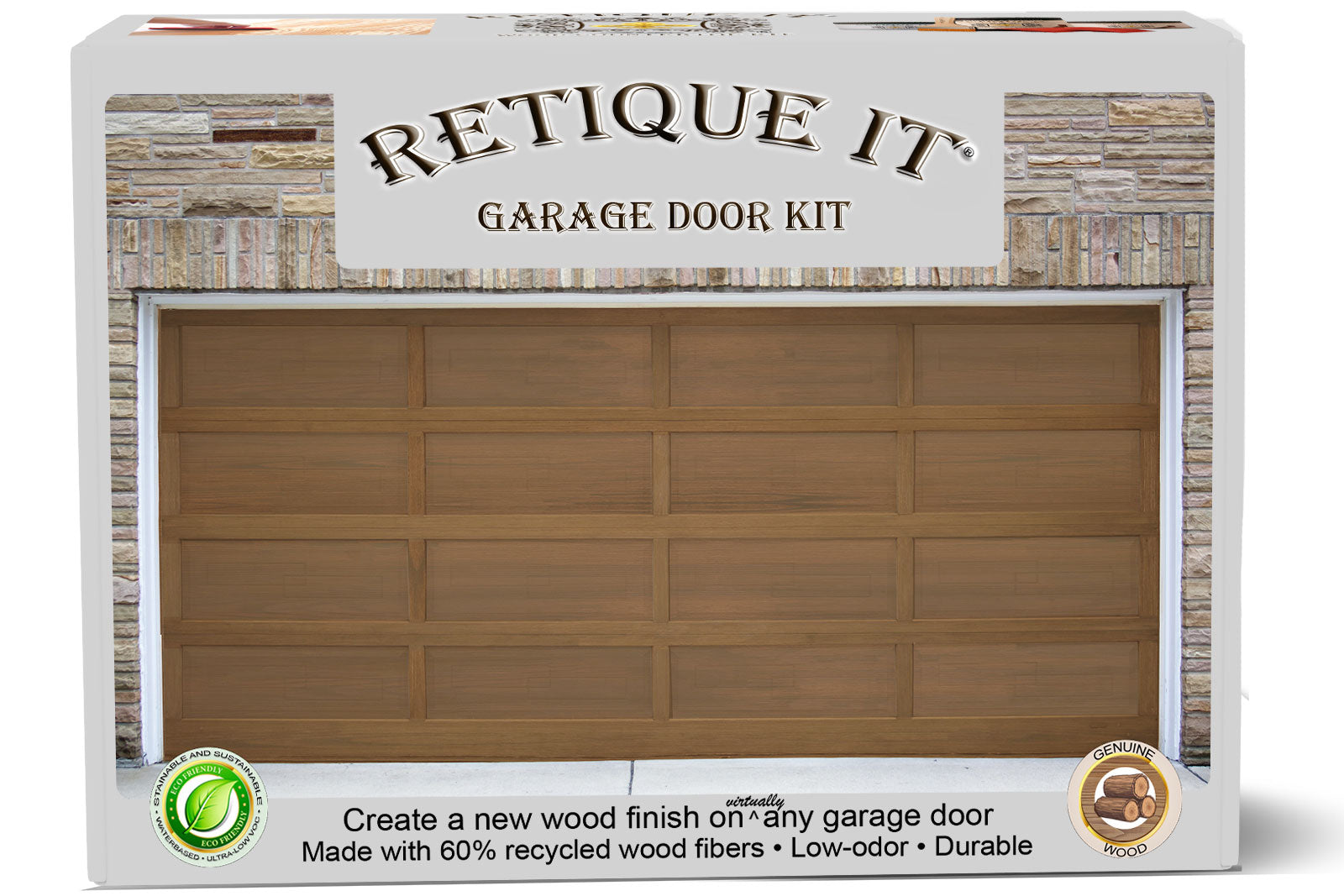 Wood'n Finish Garage Door Kit - Pecan